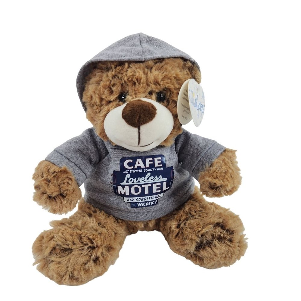 Wishpets Honey Bear Plush with Loveless Cafe Motel Hoodie Nashville Souvenir